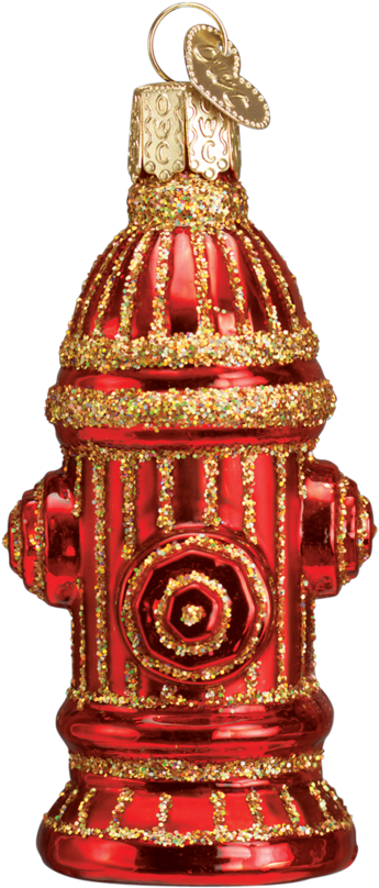 Old World Christmas Fire Hydrant Glass Ornament 36038 (950x950), Png Download
