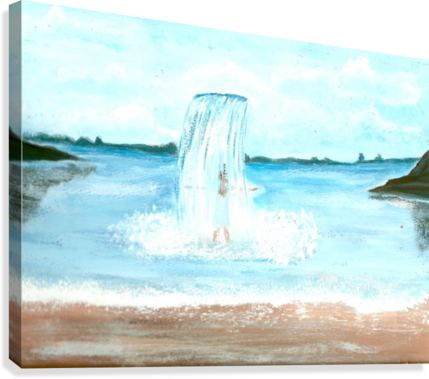 Heavenly Baptism Canvas Print - Sea (429x379), Png Download