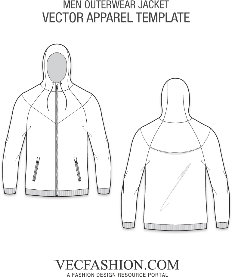Download Men Outerwear Jacket Vector Template Hoodie Png Image With No Background Pngkey Com