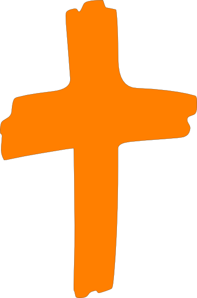 Cross Brush Png - Orange Cross Clipart (396x599), Png Download