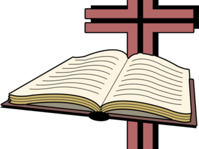 Bible With Cross Clip Art Library Download - Bible And Cross Clipart (640x480), Png Download
