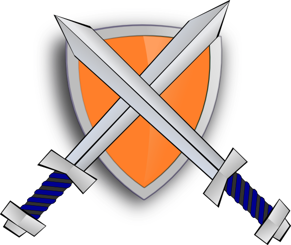 Cross Clipart Swords - Sword And Shield Animated (600x505), Png Download