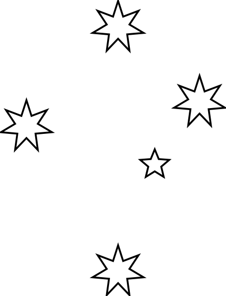 Free Southern Cross Stars Clip Art - Stars Illustration Black And White (410x410), Png Download