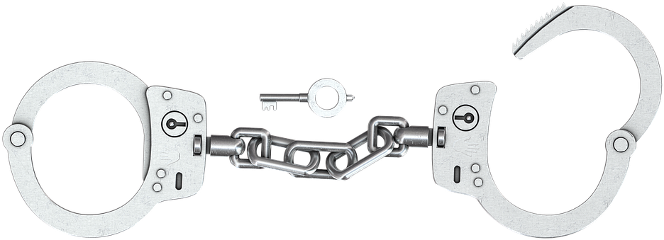 Handcuffs, Shackles, Guilty, Sentence, Locked, Trapped - Handcuffs (960x351), Png Download