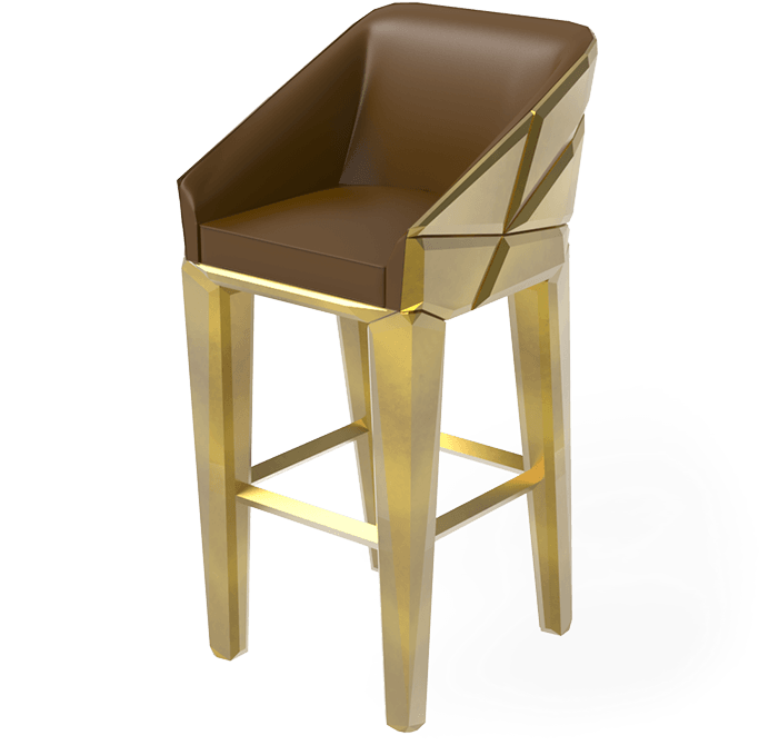 Hades Is A Gold Bar Stool With A Strong And Bold Design, - Chair (900x700), Png Download