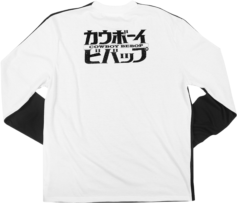 Ls Cowboy Bebop Black And White 50/50 Logo Tee - Long-sleeved T-shirt (1200x1200), Png Download