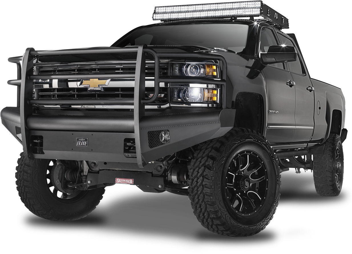 Iron Cross Bumper - Fab Fours Roof Rack Silverado (1250x933), Png Download