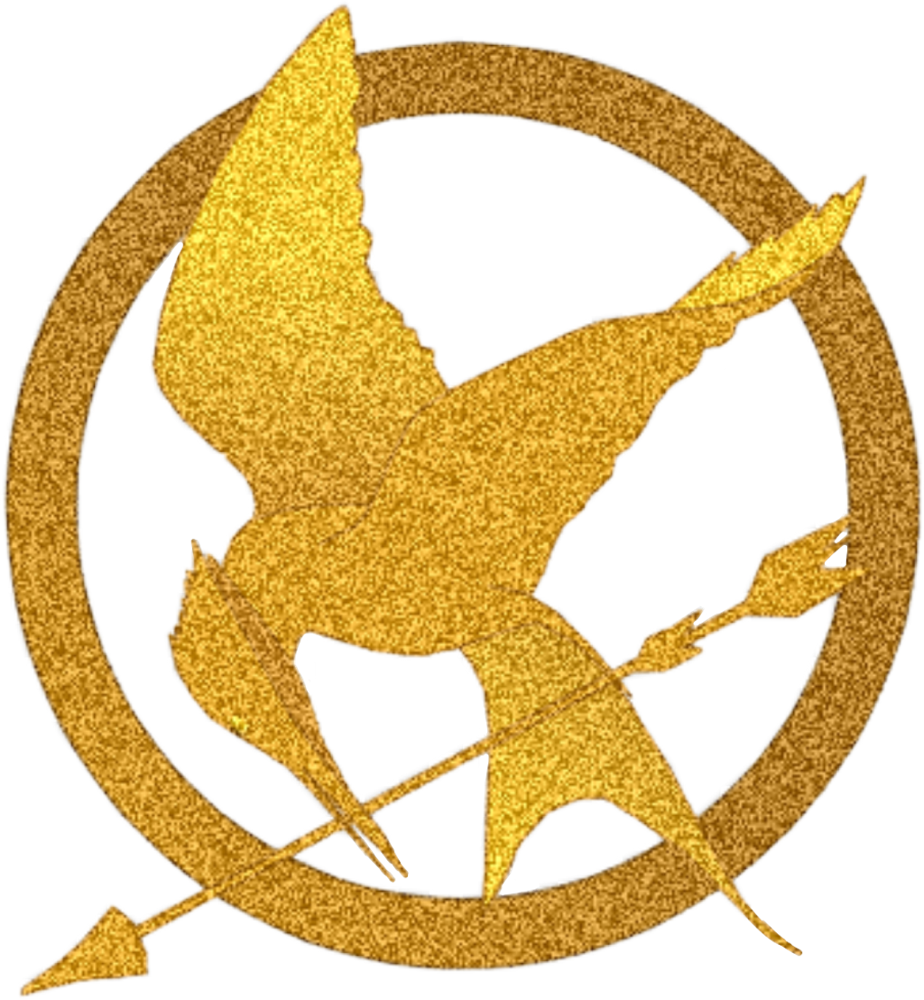 Bird Mockingjay Glitter Fire Gold Pin Hunger Games - Hunger Games Mockingjay Silhouette (1024x1108), Png Download