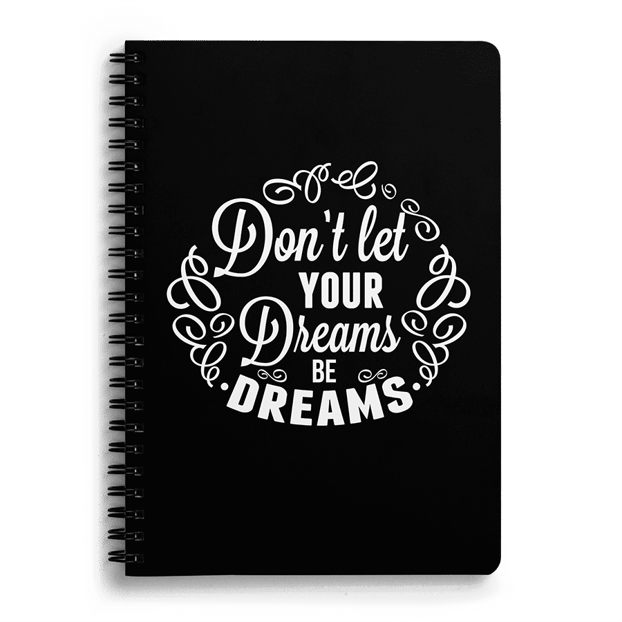 Dailyobjects Act On Dreams Black A5 Spiral Notebook - Spiral (900x900), Png Download