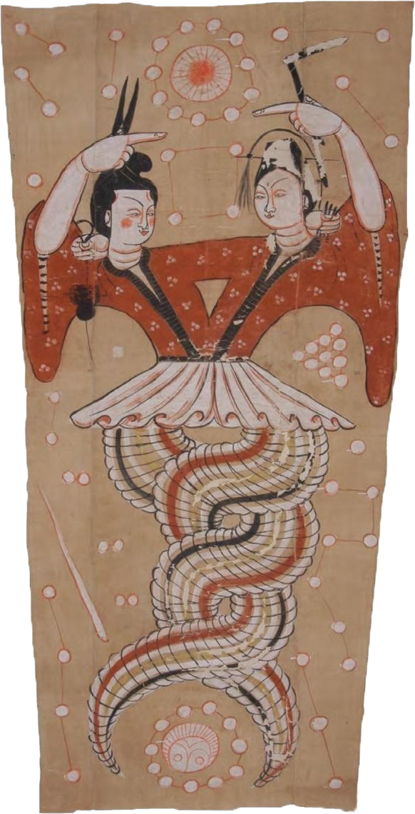 1967 Astana Cemetery - 伏羲 女 娲 图 (582x1140), Png Download