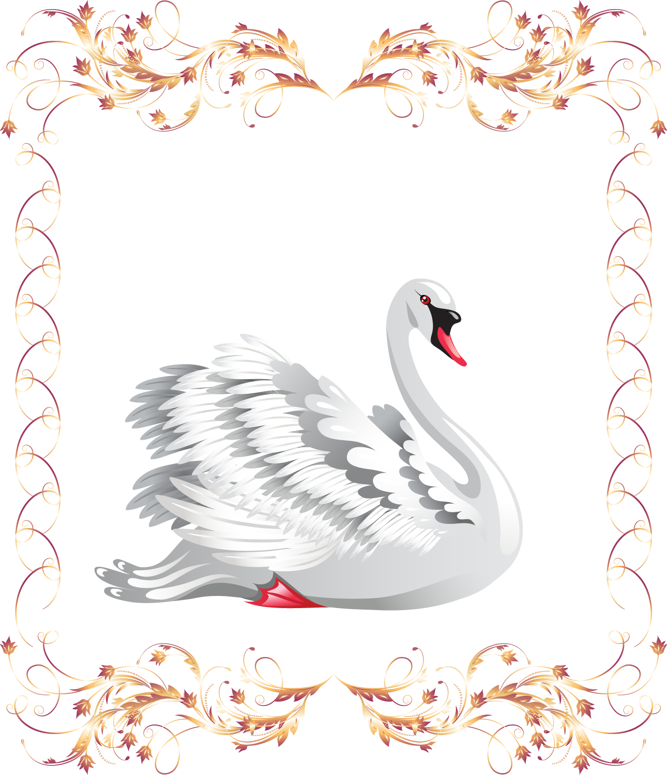 Banner Black Photography Clip Art Beautiful - Decoracion Con Cisnes (1323x1537), Png Download