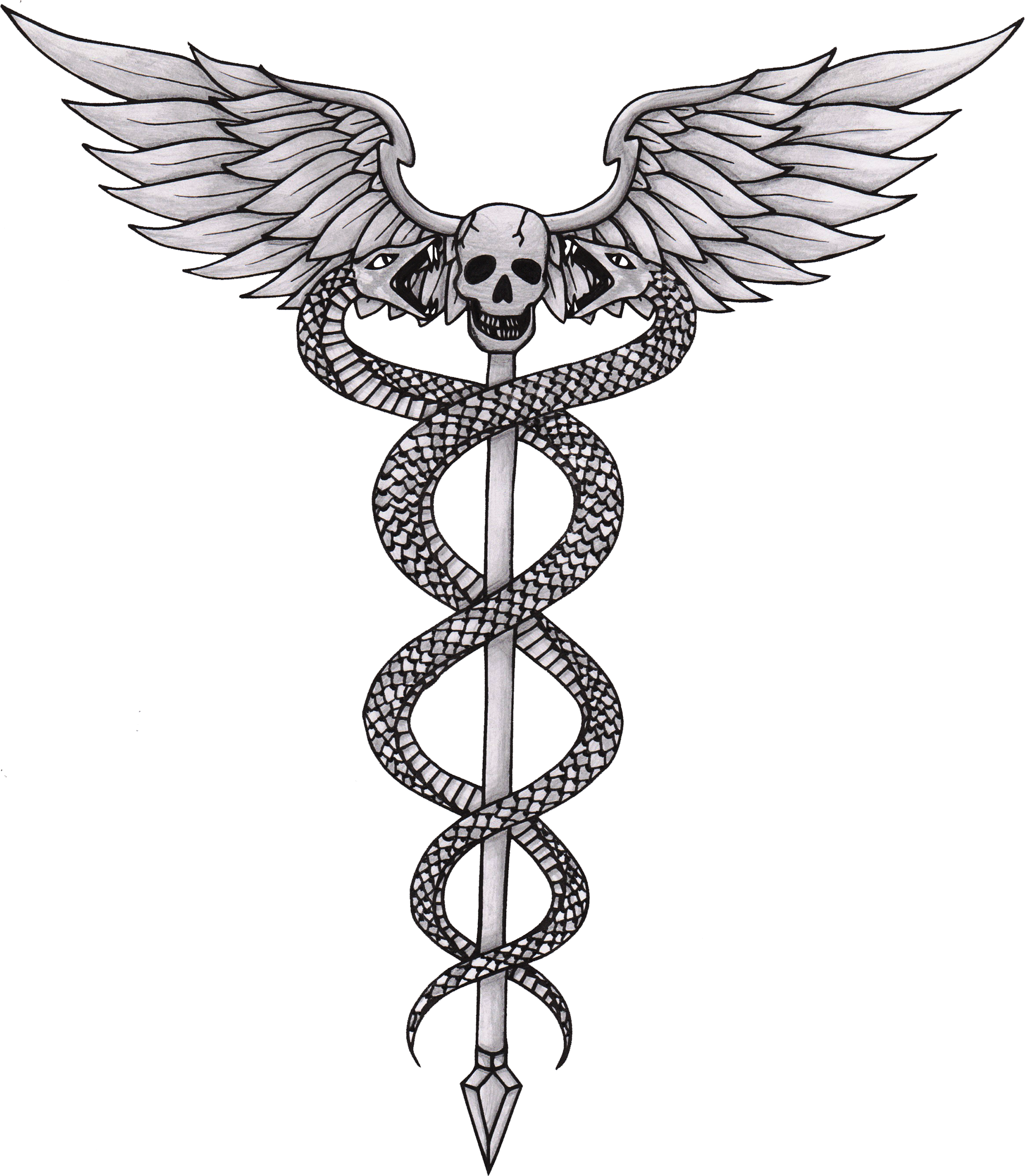 Caduceus - Caduceus Sketch Transparent (1920x2204), Png Download