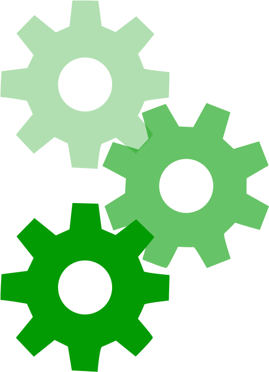 Cog Scripted Svg Green - Mechanical Engineering Clipart (537x767), Png Download