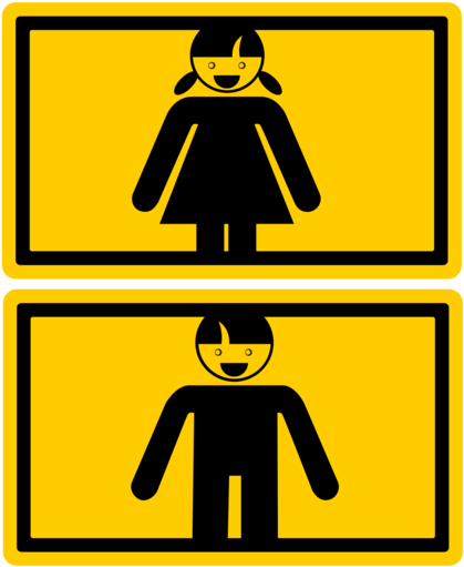 Computer Icons Woman Icon Design Silhouette - Traffic Sign (530x750), Png Download