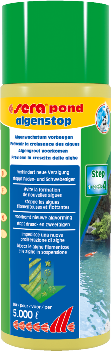 07692 Int Sera Pond Algenstop 500 Ml Top - Prodotti Sera Per Acquari (408x1280), Png Download