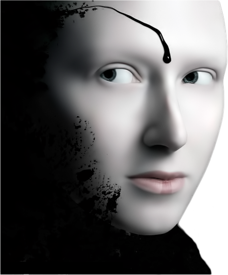 Face Halloween Creepy Robot Alien Freetoedit - Illustration (1024x1024), Png Download