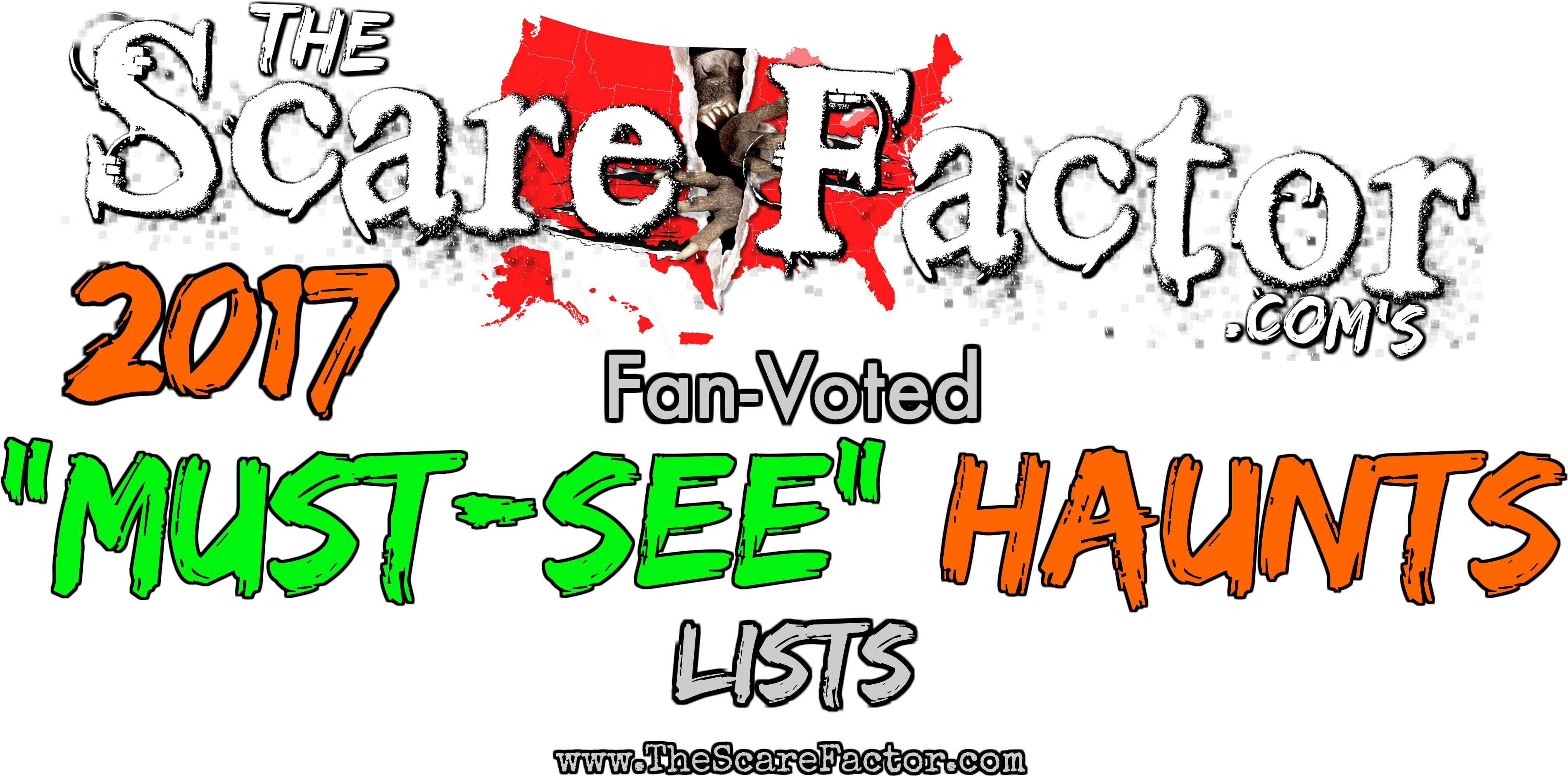 Scare Factor 2017 Top Must See Haunted Houses List - Nba Fan Map (4000x2180), Png Download
