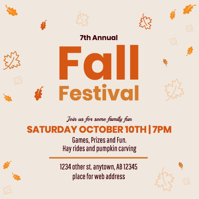 Fall Instagram Banner Template - Graphic Design (640x640), Png Download