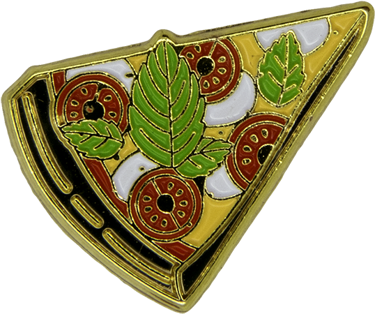 Slice Of Pizza Pin - Badge (600x600), Png Download