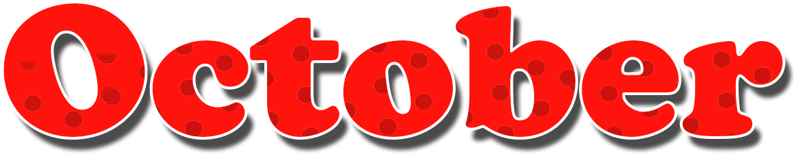 October Red Dots Name Design Png - Circle (1684x348), Png Download