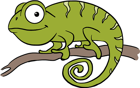 How To Draw Chameleon - Chameleon Draw (680x678), Png Download