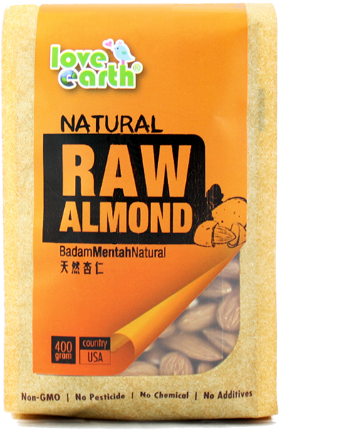 Natural Raw Almond 400g - Raw Almond Malaysia (770x672), Png Download