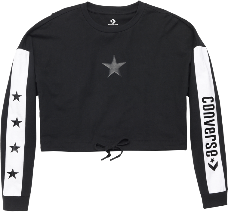 Women Converse X Miley Cyrus Boxey Cropped T Shirt - Sweater (1200x1200), Png Download