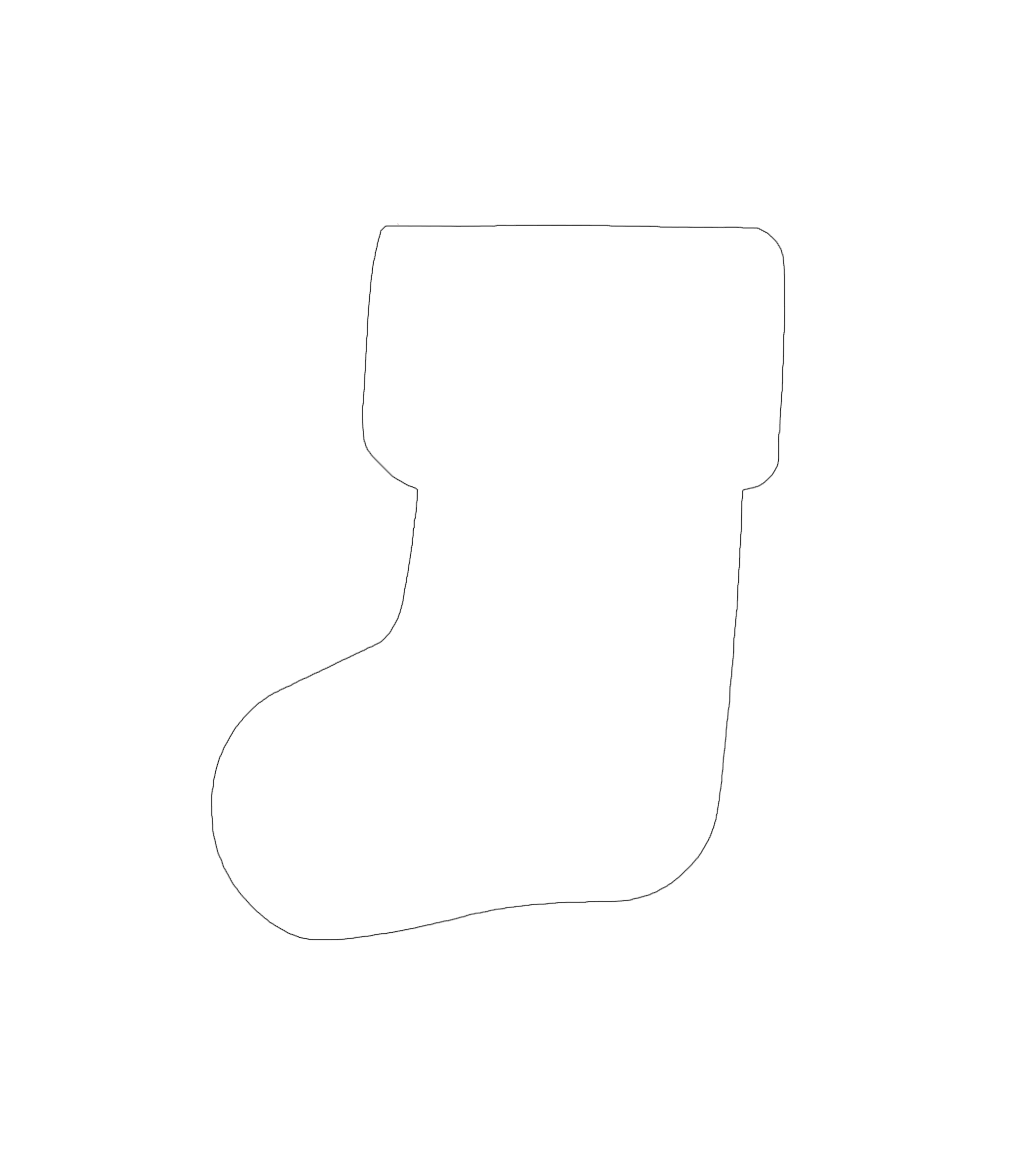 Xmas-stocking - Sock (2126x2362), Png Download
