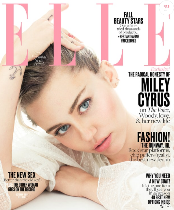 Miley Cyrus En Couverture Du Magazine Elle, En Kiosques - Miley Cyrus Elle Magazine 2016 (950x724), Png Download
