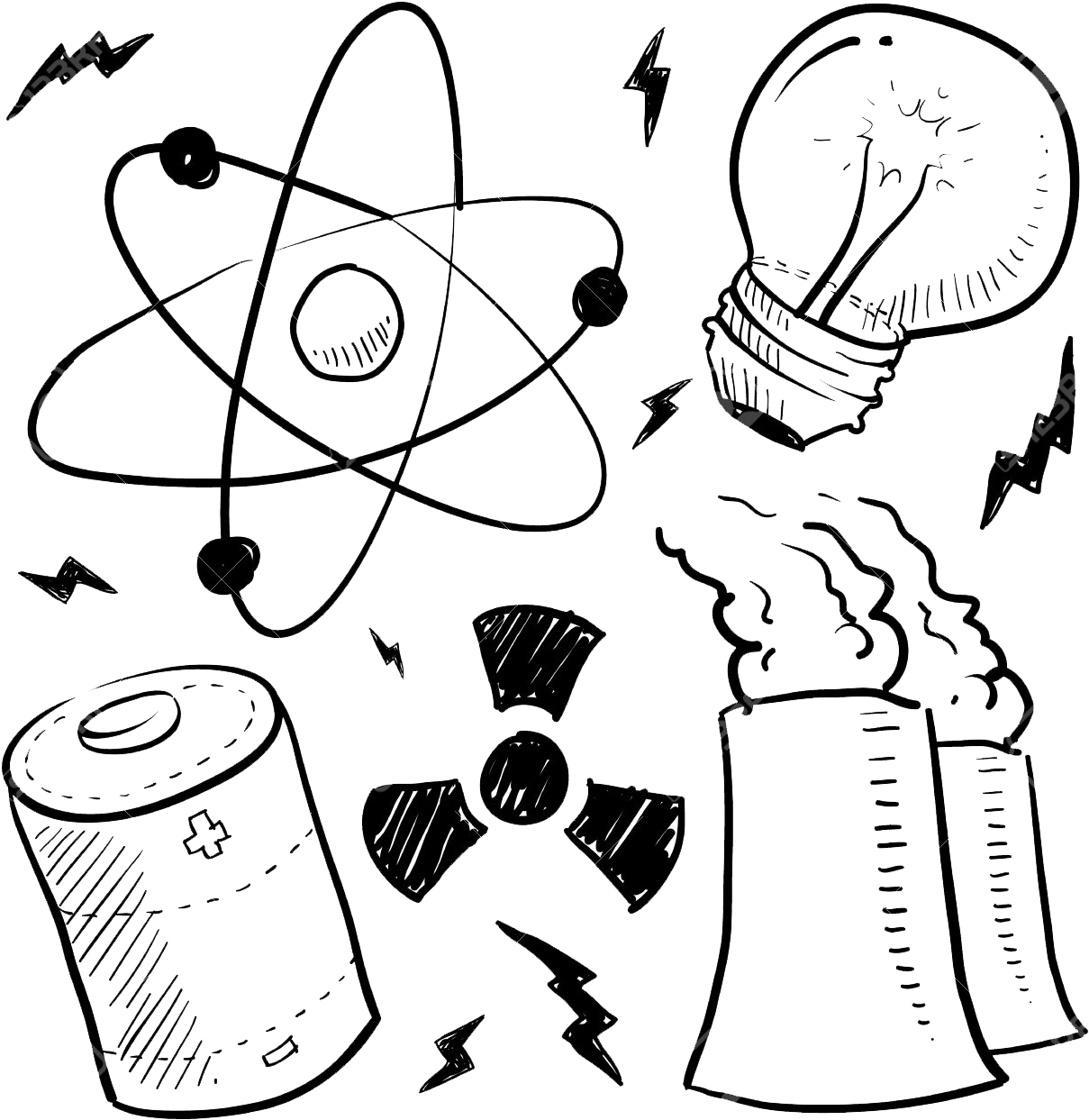 La Energía Nuclear Es La Energía En El Núcleo De Un - Science Images For Drawing (1299x1300), Png Download