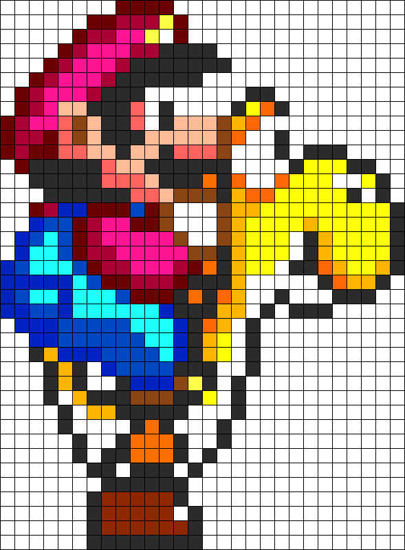 Mario And Yoshi Perler Bead Pattern / Bead Sprite - Mario Punches Yoshi Gif (589x799), Png Download