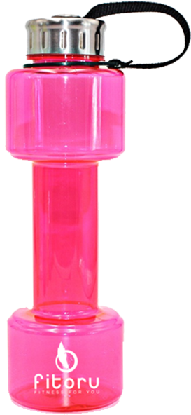 Unique Dumbbell Design Fitness Water Bottle 710ml Bpa-free - Water Bottle (600x600), Png Download