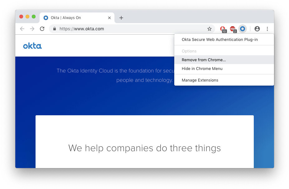 On The Right Of The Search Bar, Right Click On The - Okta (942x618), Png Download