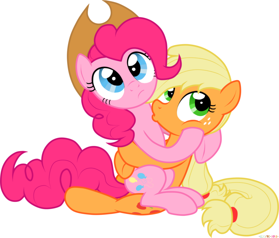 1551071675193 - Pinkie Pie Hugging Apple Jack (900x767), Png Download
