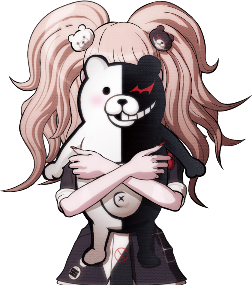 , - Danganronpa Junko And Monokuma (840x950), Png Download