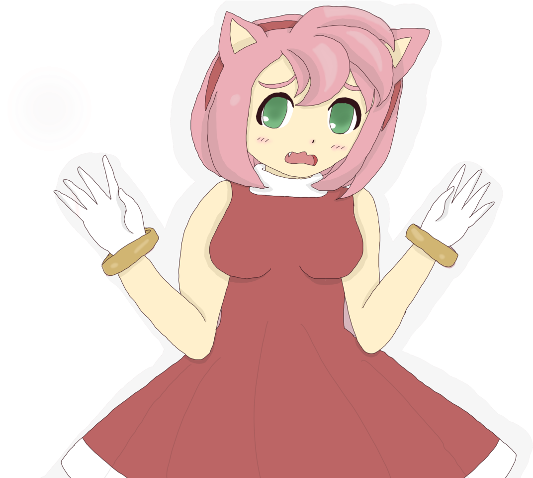 Human Amy Rose - Cartoon (1279x959), Png Download