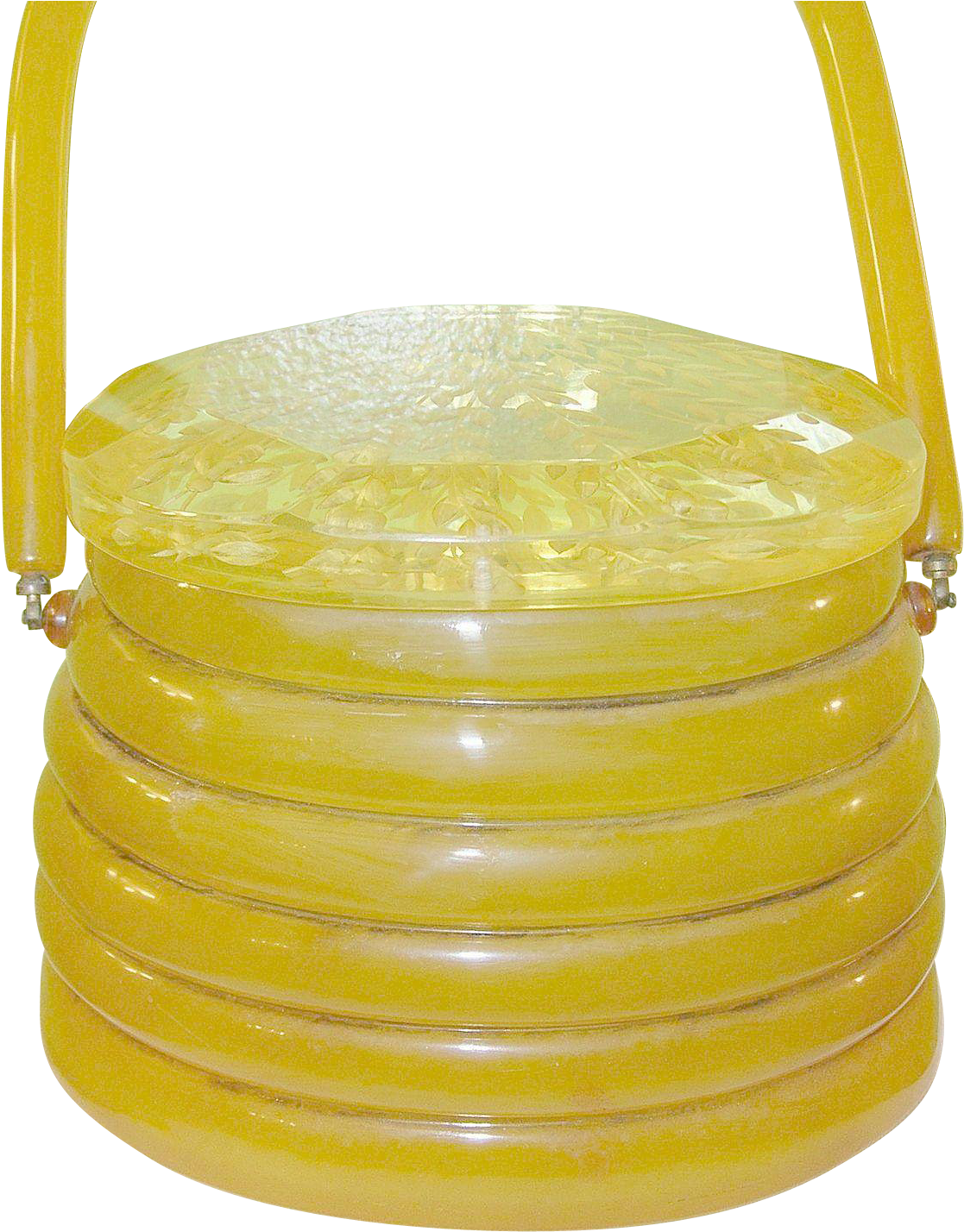 Vintage Bakelite / Apple Juice Lucite Beehive Handbag - Bag (1427x1427), Png Download