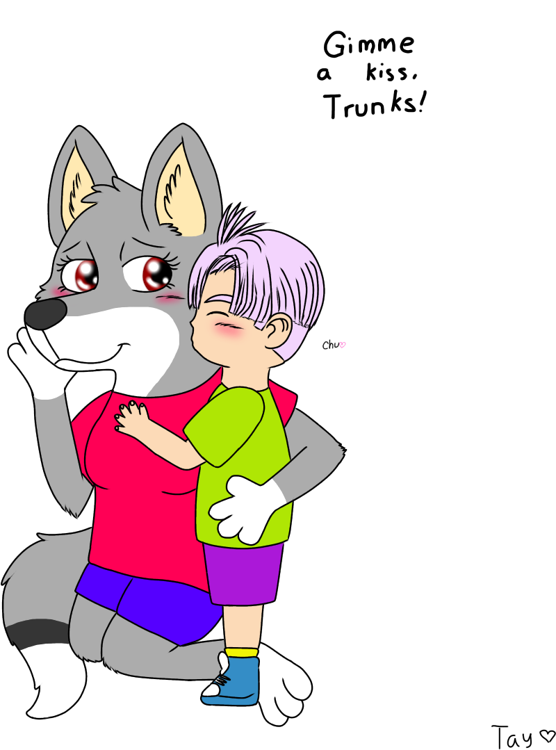 Gimme A Kiss, Trunks - Cartoon (1041x1185), Png Download