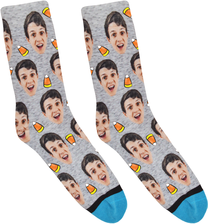 Custom Halloween Socks - Divvy Up Socks Grey (800x800), Png Download
