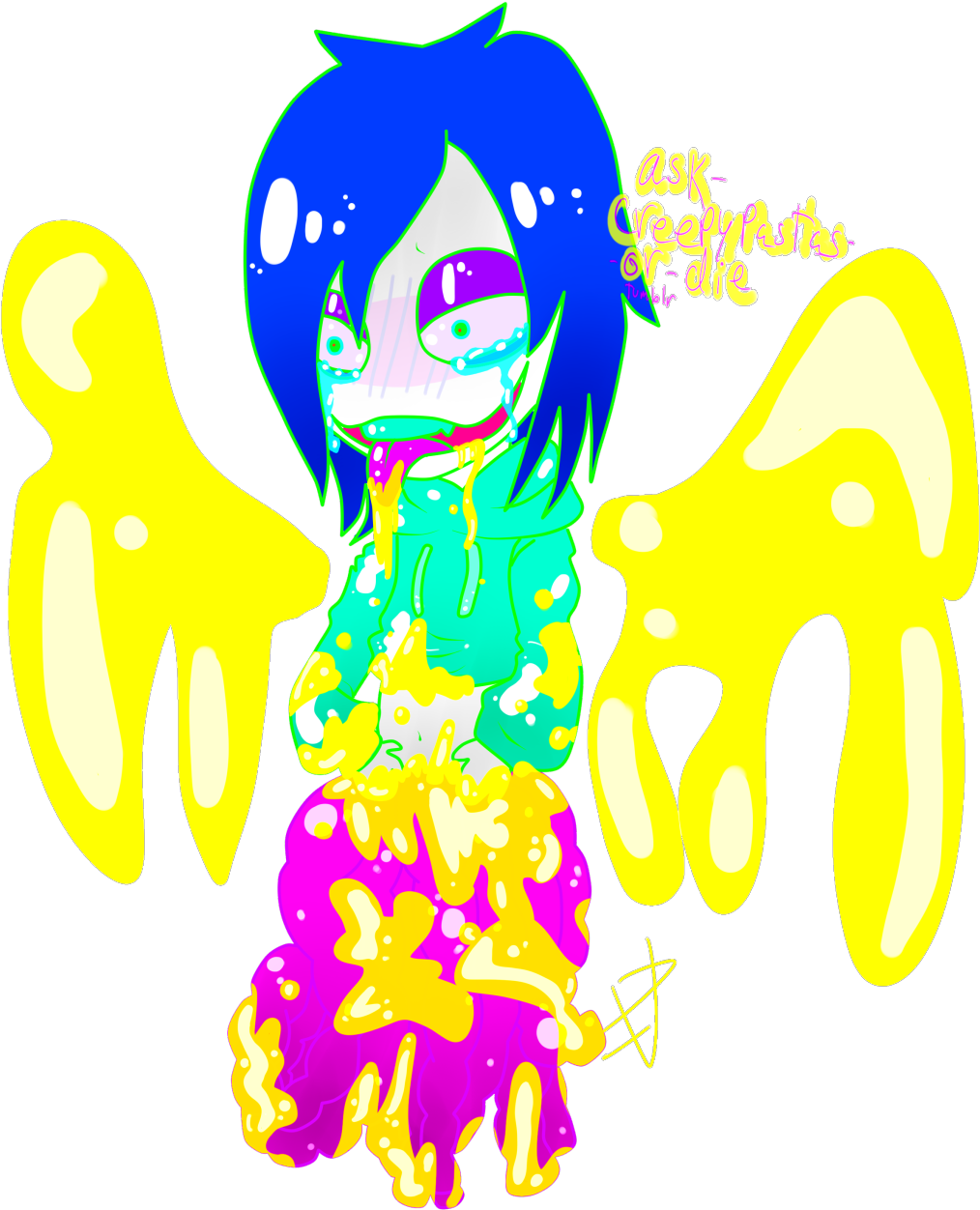 A Neon Gore Jeffy Because I Hadn't Drawn Any Gore Lately - Illustration (1280x1308), Png Download