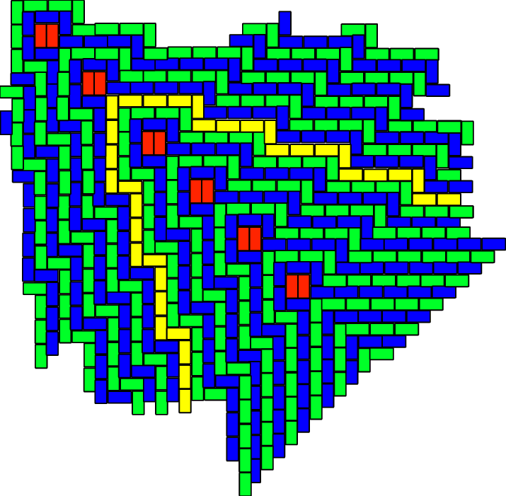 The Domino Tiling, Corresponding To The Paths Above - Illustration (715x701), Png Download