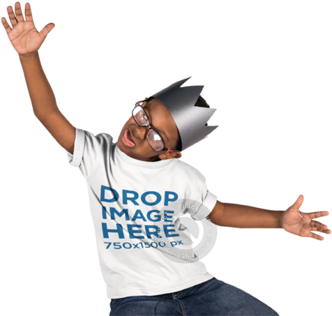 Kid's Round Neck T-shirt Mockup Of A Little Kid Wearing - T-shirt (640x480), Png Download