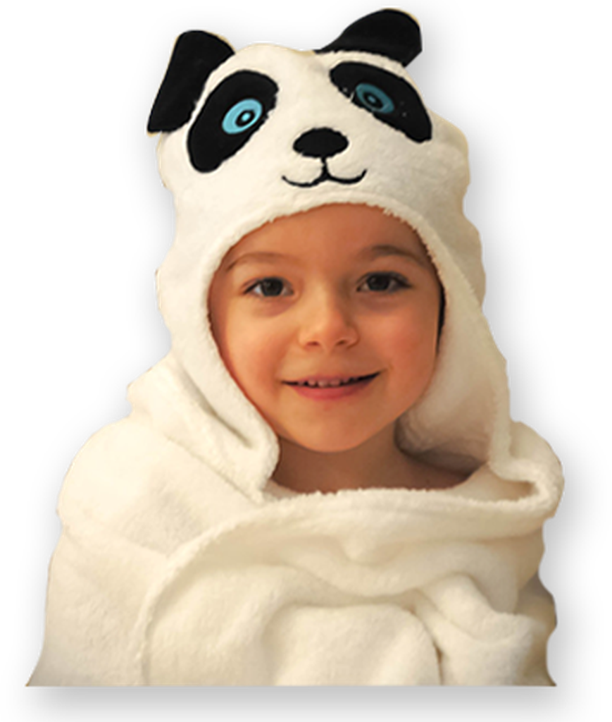 Panda Hooded Cotton Turkish Towel - Costume Hat (869x1024), Png Download