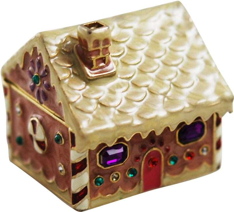 Monet Gingerbread House Trinket Box Holiday - Gingerbread House (801x801), Png Download