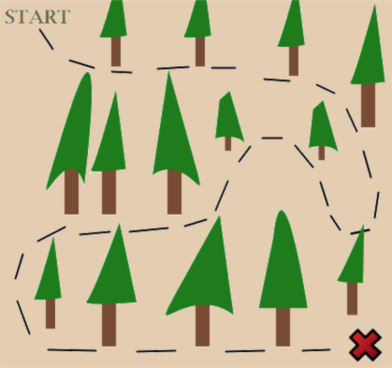 Treasure Map In The Woods (800x750), Png Download