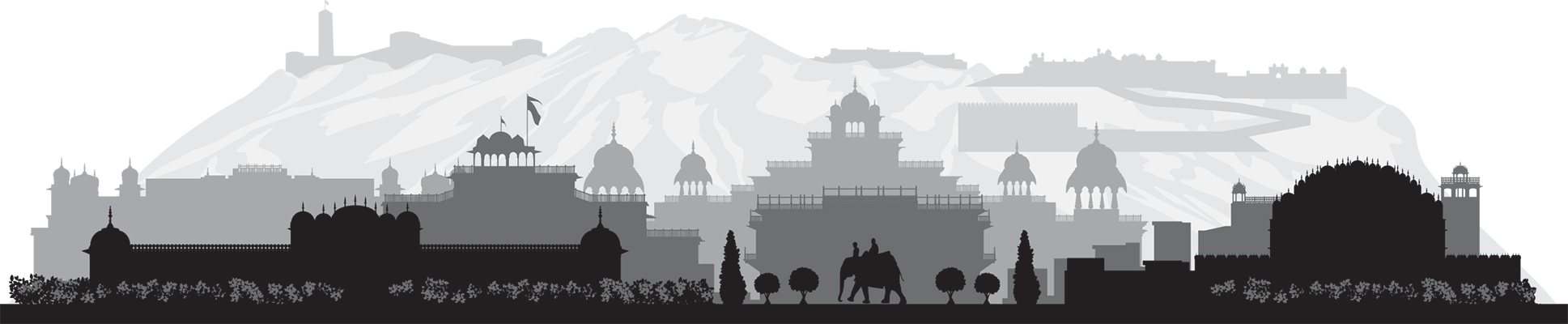 4 Character Left - Silhouette (1937x400), Png Download