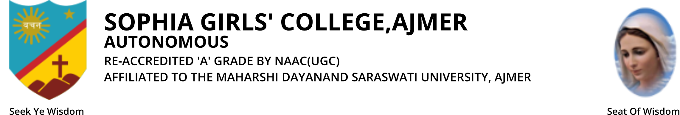 Sophia Girls' College - Calligraphy (2400x520), Png Download