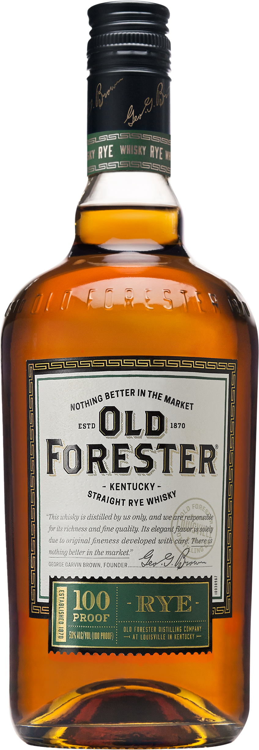 Rye Whisky - Old Forester Rye Whiskey (847x2449), Png Download