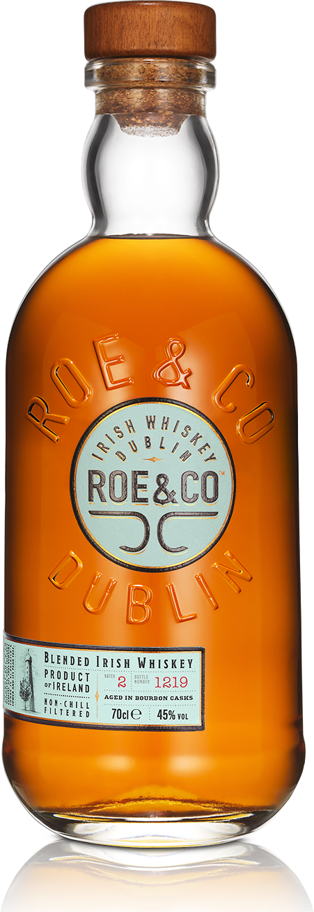 Blended Irish Whiskey - Roe & Co Irish Whiskey (451x1307), Png Download