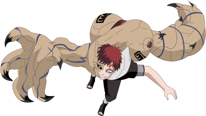 Gnevvvvvv Гаара Песочного Водопада - Gaara Shukaku Png (700x490), Png Download